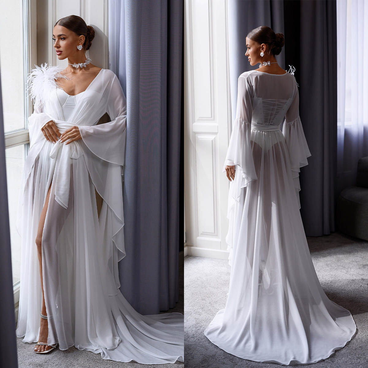 Elegant Bride Robe And Nightgo - Bathrobe ulasan dan harga