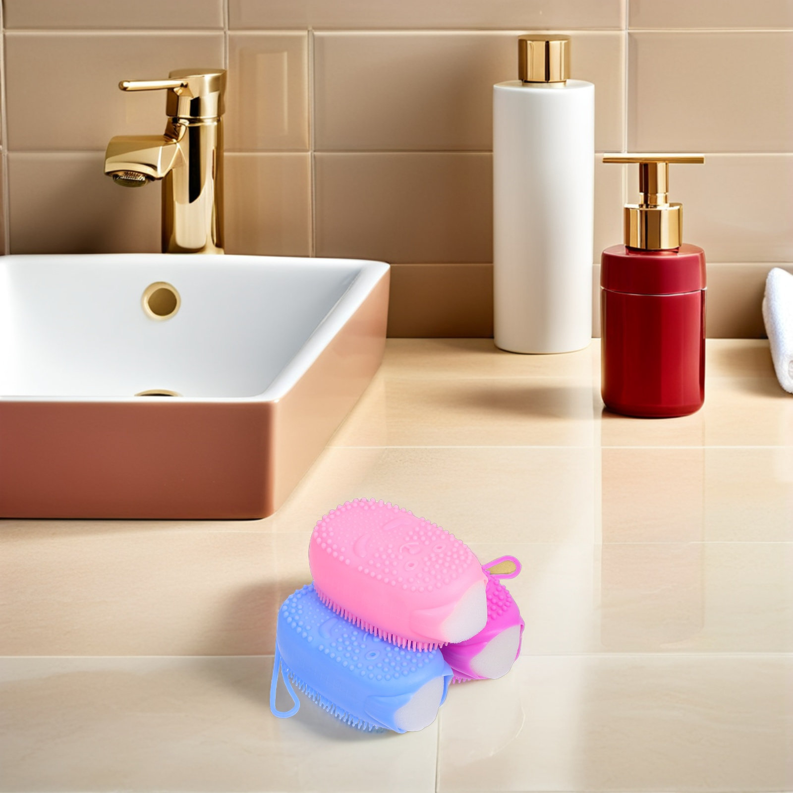 3Pcs Silicone Exfoliating Body - Body Brush ulasan dan harga